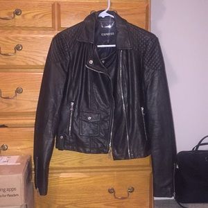 Faux black leather jacket size small